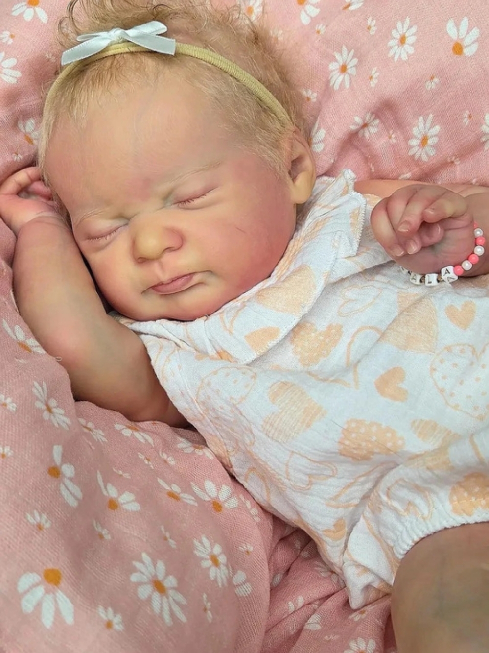 Laura Lee Eagles Baby Azalea Reborn Doll Pink Floral Outfit